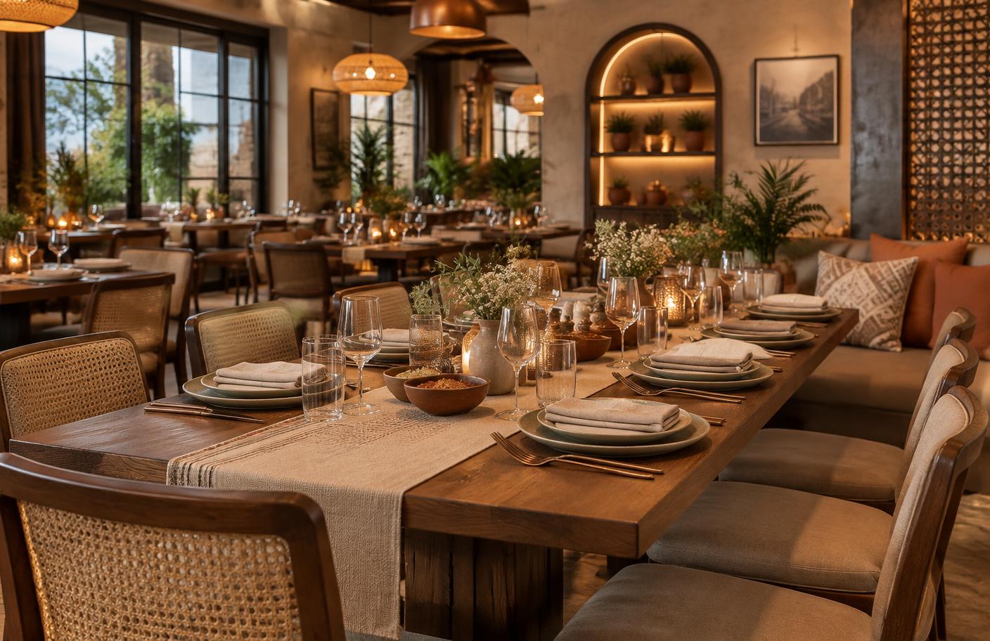 Elegantly curated dining table at Get 2 Gather Restaurant